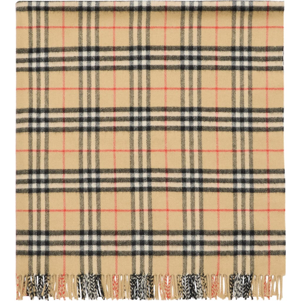 Burberry Check Wool Baby Blanket In Brown