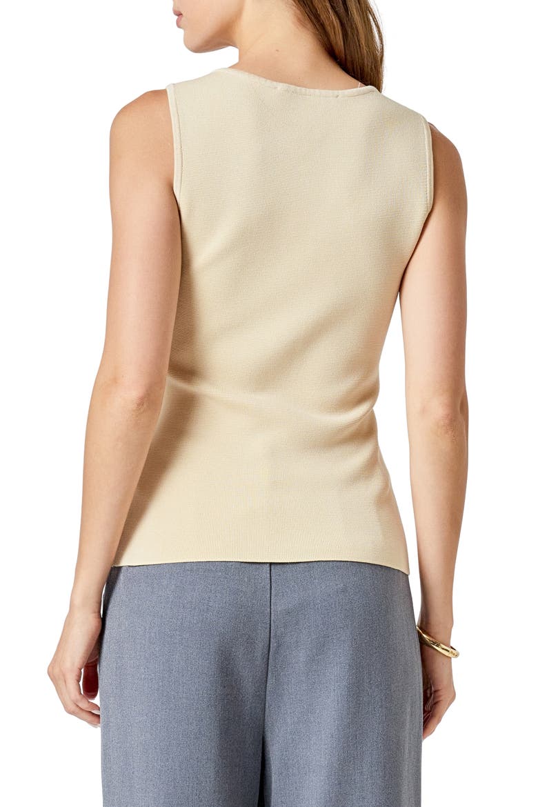 Knit Button-Up Vest, Alternate, color, BEIGE