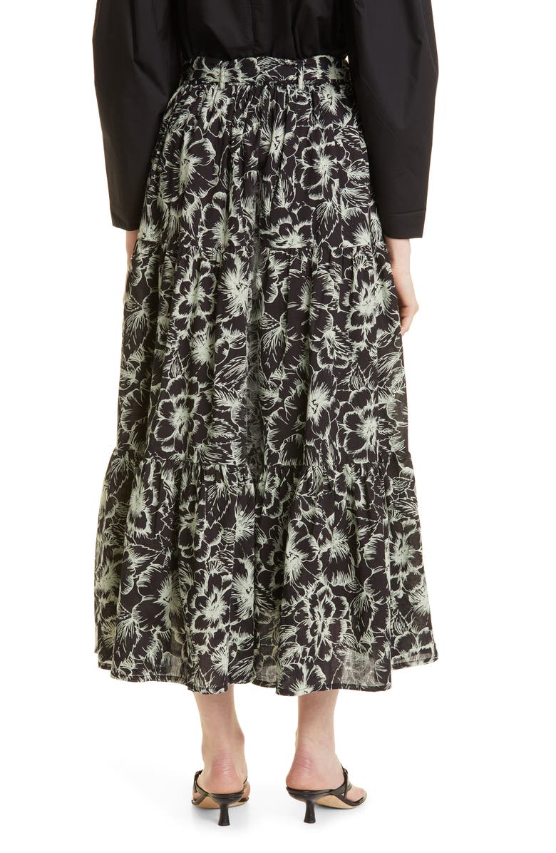 MILLE Paola Floral Print Tie Waist Maxi Skirt, Alternate, color, 