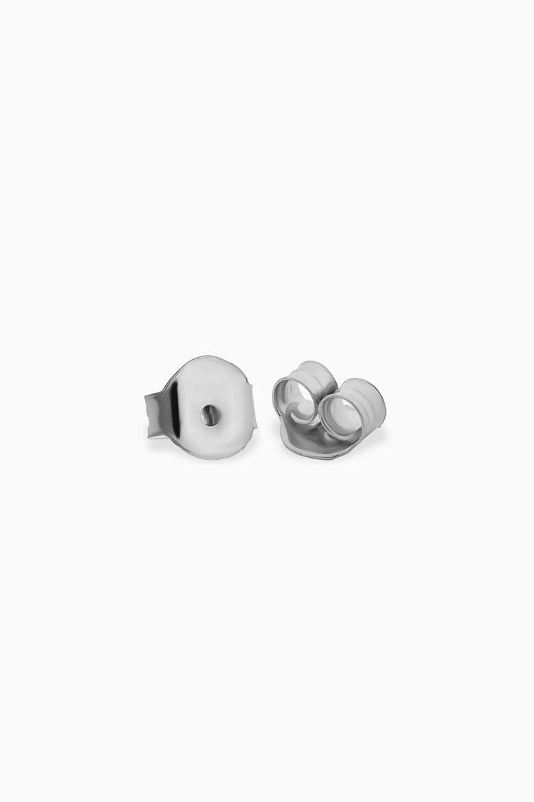 14K Gold Buttoned Up Stud Earrings, Alternate, color, White Gold