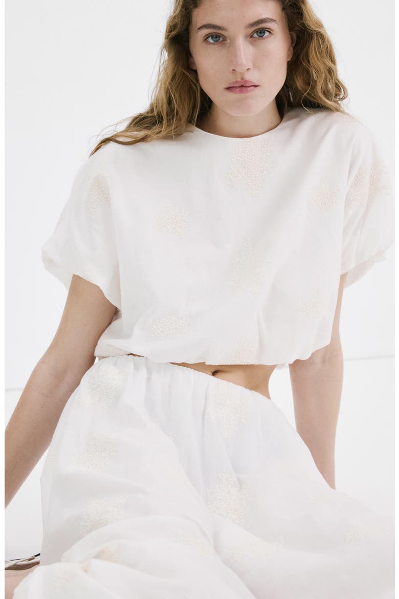 Embroidered Top, Alternate, color, ECRU