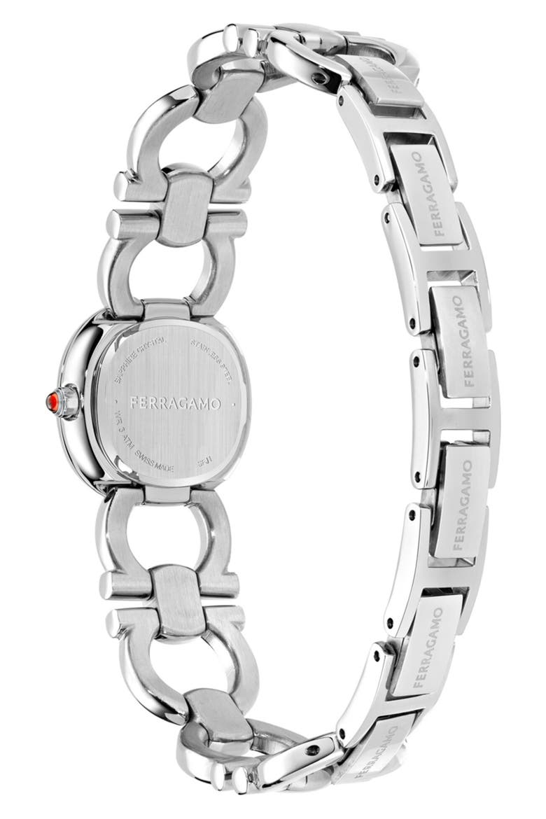 Double Gancini Petite Bracelet Watch, Alternate, color, STAINLESS STEEL