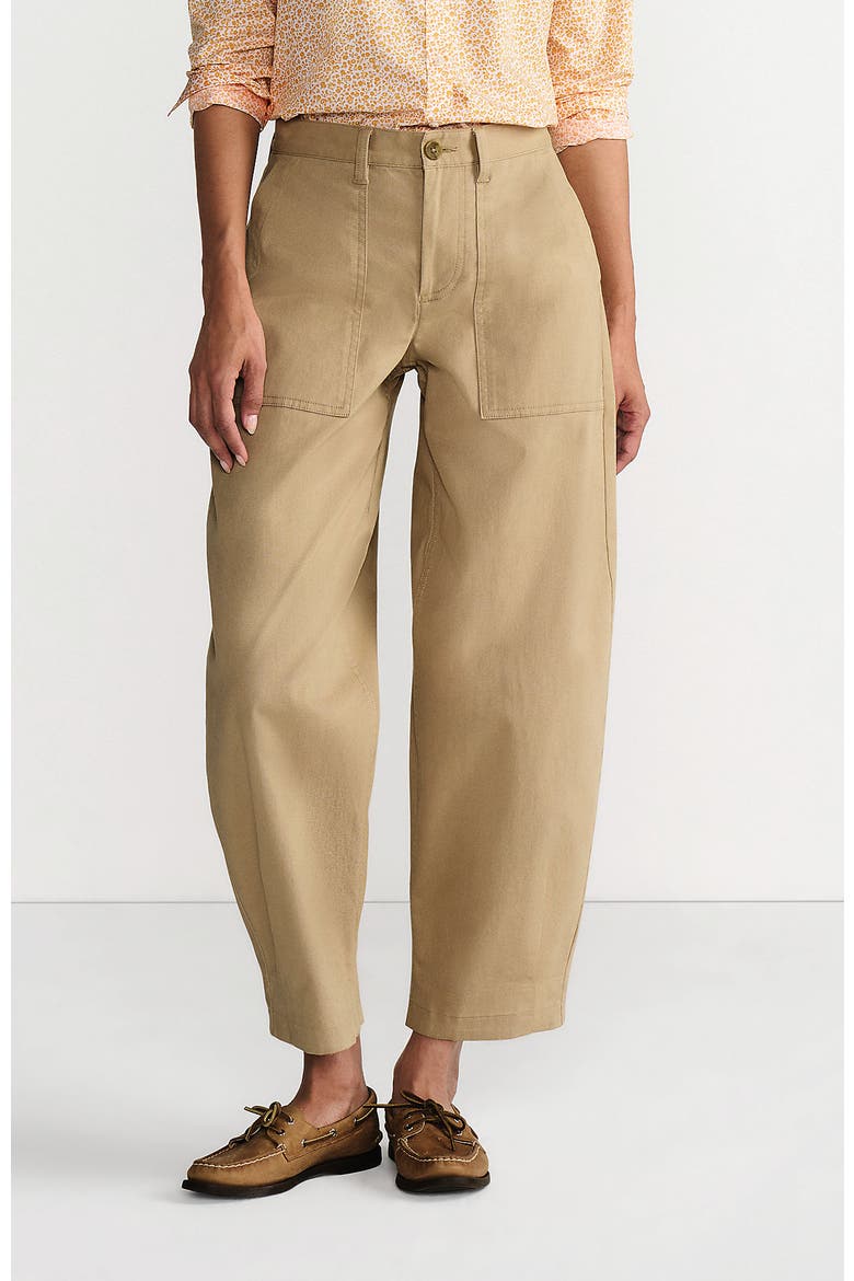 High Rise Barrel Leg Chino Pants, Main, color, Desert Tan