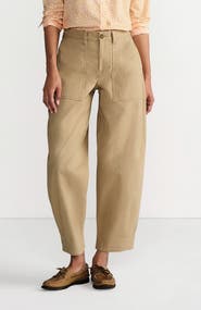 Lands' End High Rise Barrel Leg Chino Pants