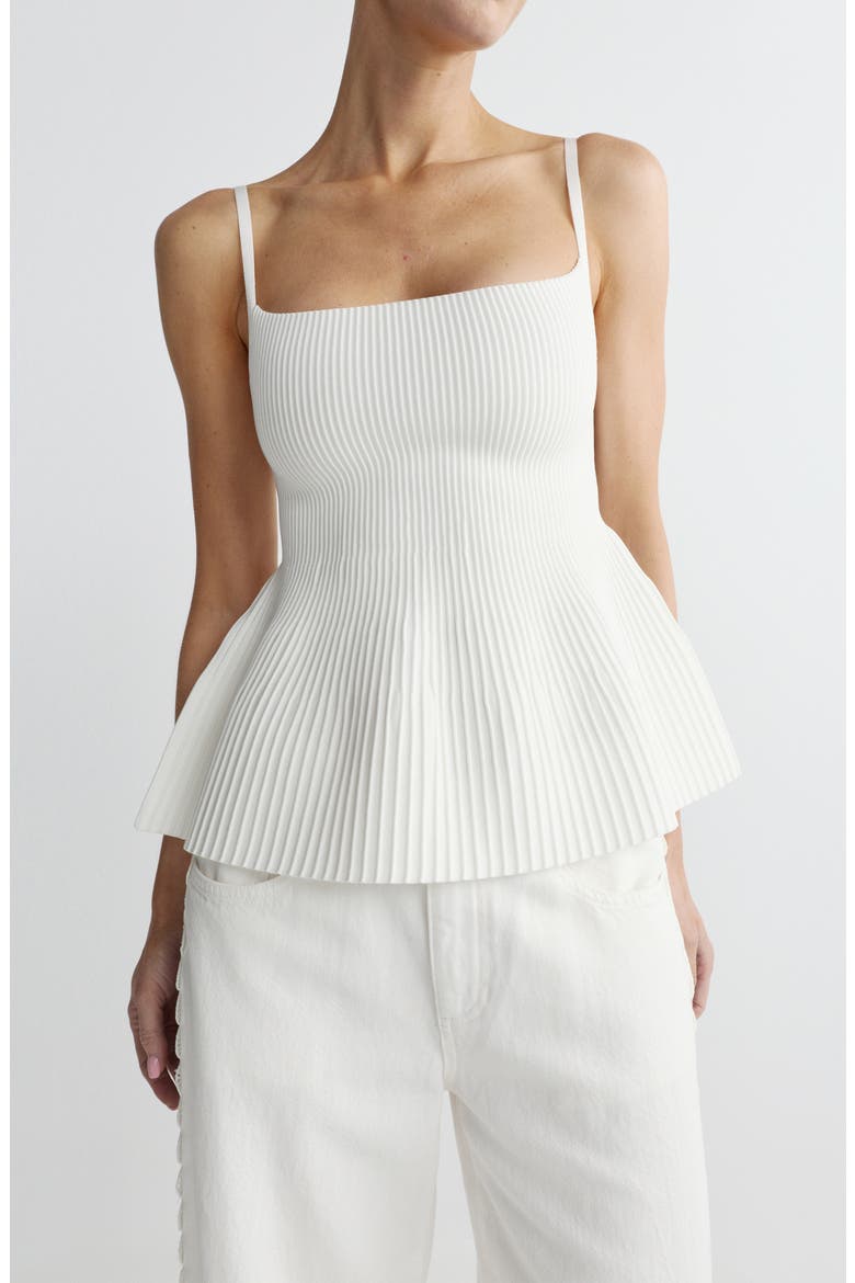 Rib Peplum Tank, Main, color, WHITE
