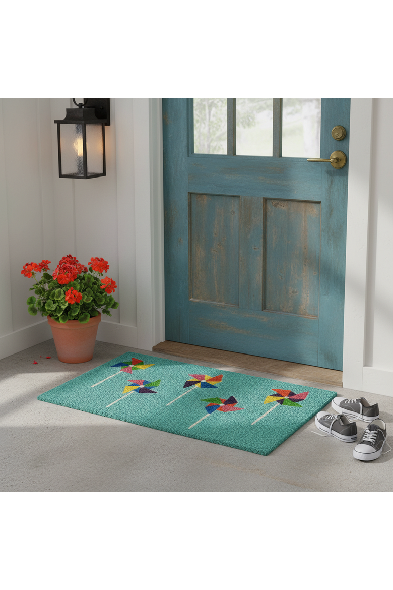 Pinwheel Coir Mat Multi Coir Summer, Alternate, color, Blue
