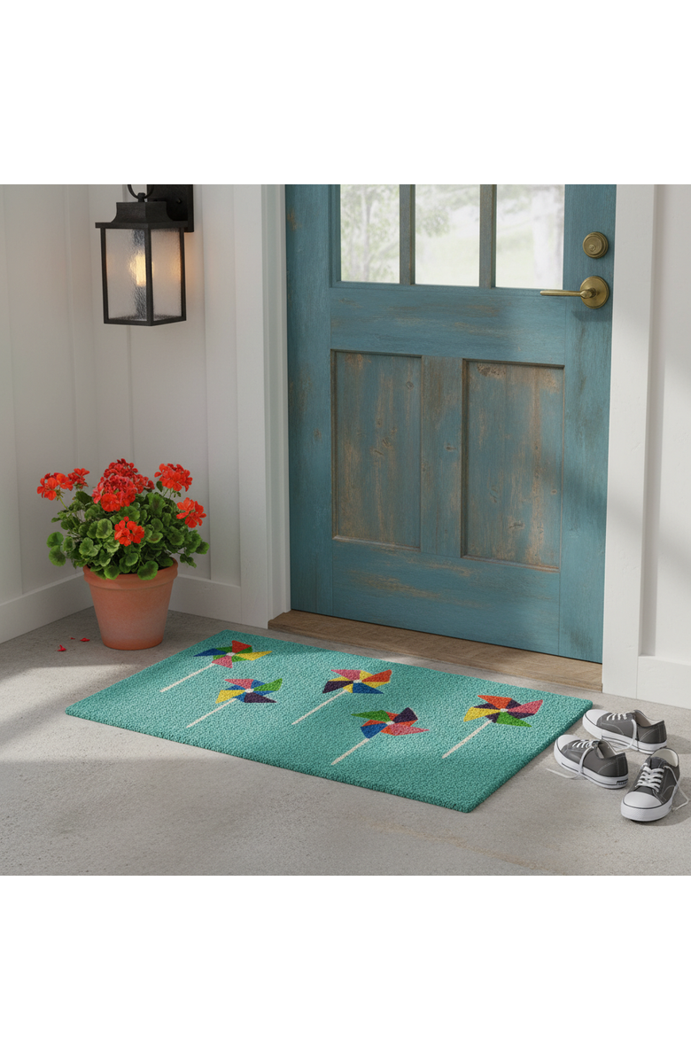 tag Pinwheel Coir Mat Multi Coir Summer, Alternate, color, Blue