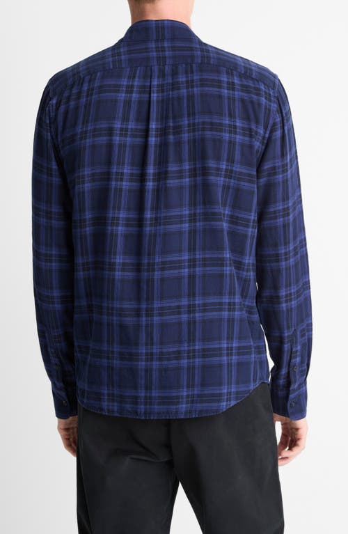 Vince Big Horn Plaid Separate Placket Classic Fit Button Down Shirt In Blue