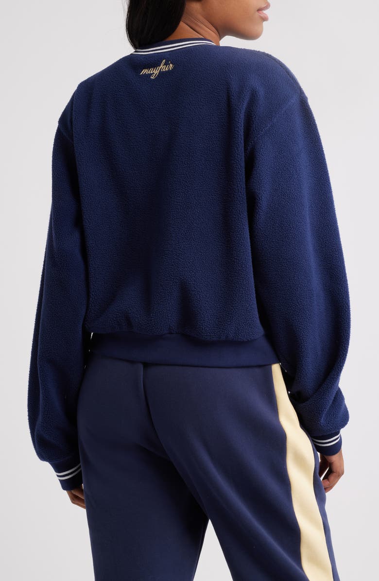 THE MAYFAIR GROUP Kindness Crew Teddy Fleece Crewneck Sweatshirt, Alternate, color, Navy