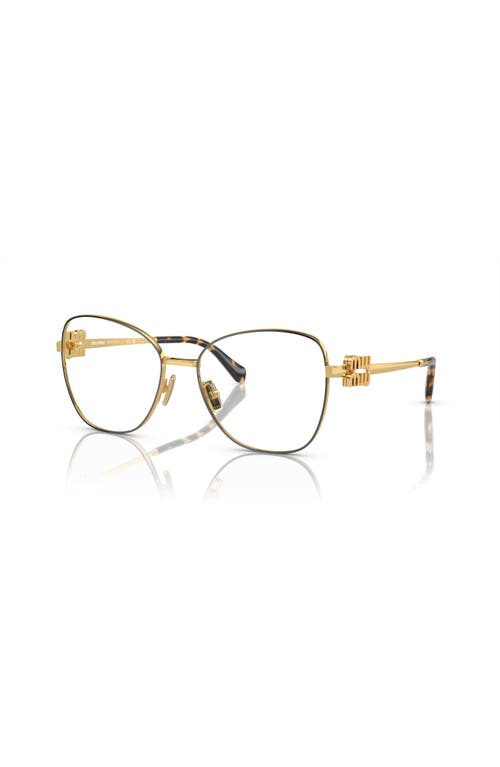 Miu Miu 56mm Pilot Optical Glasses In Gold