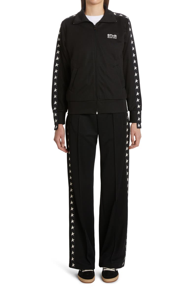 Star Logo Track Jacket, Alternate, color, BLACK/WHITE
