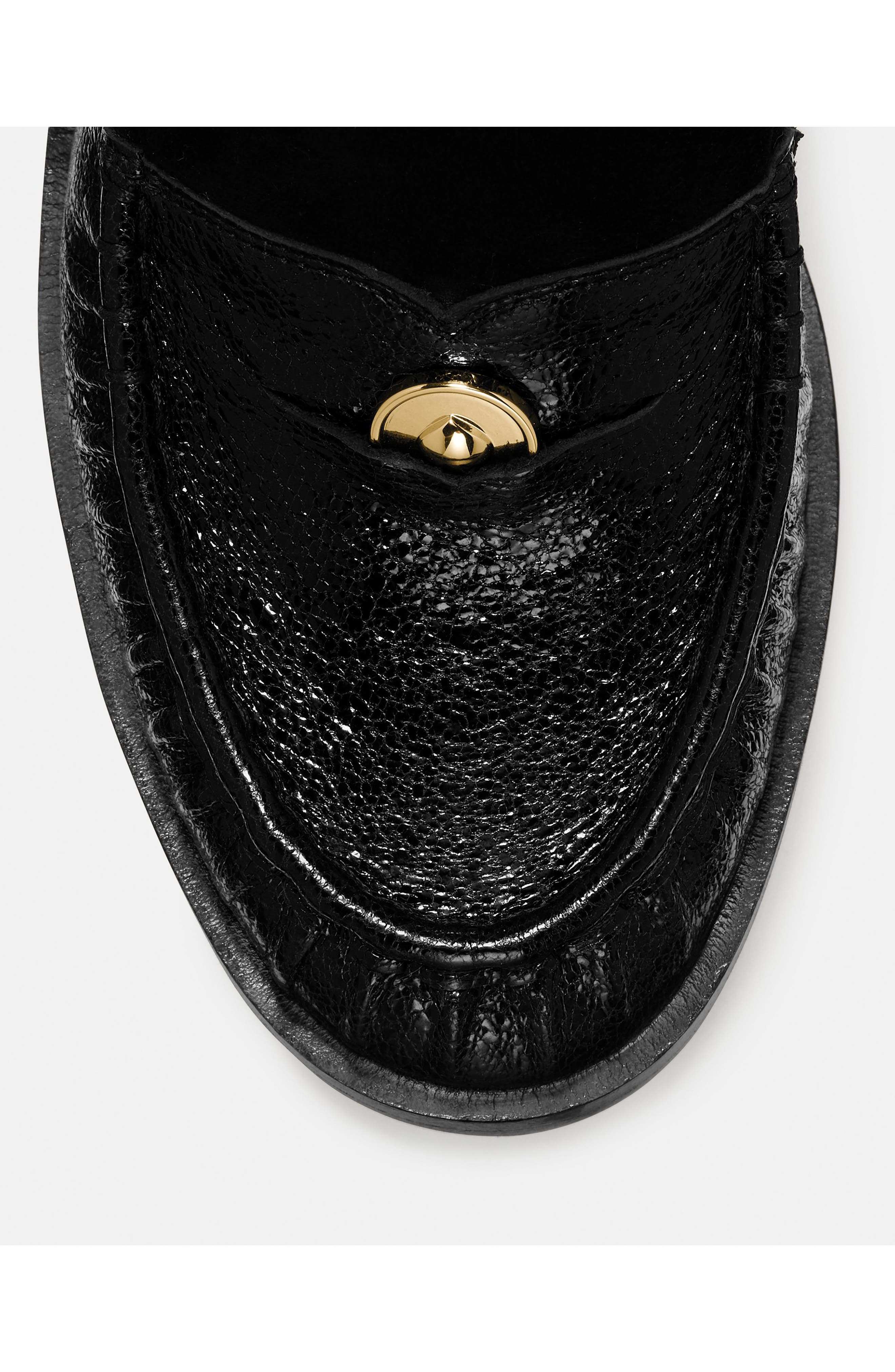 penny loafer pump, Alternate, color, BLACK