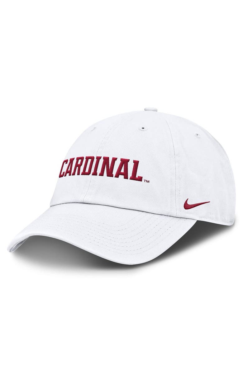 Nike Men's Nike White Stanford Cardinal Core Club Mascot Wordmark Adjustable Hat, Main, color, White