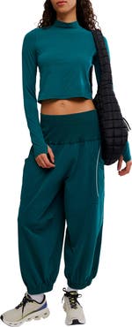 Free People Up in the Air Crop Cotton Blend T-Shirt & Sweatpants Set