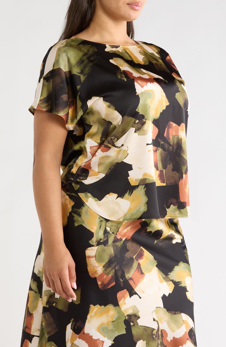 Anne Klein Floral Print Top, Alternate, color, Bay Leaf Multi