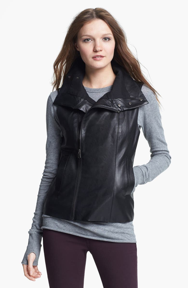 Echo Faux Leather Front Zip Vest, Main, color, 