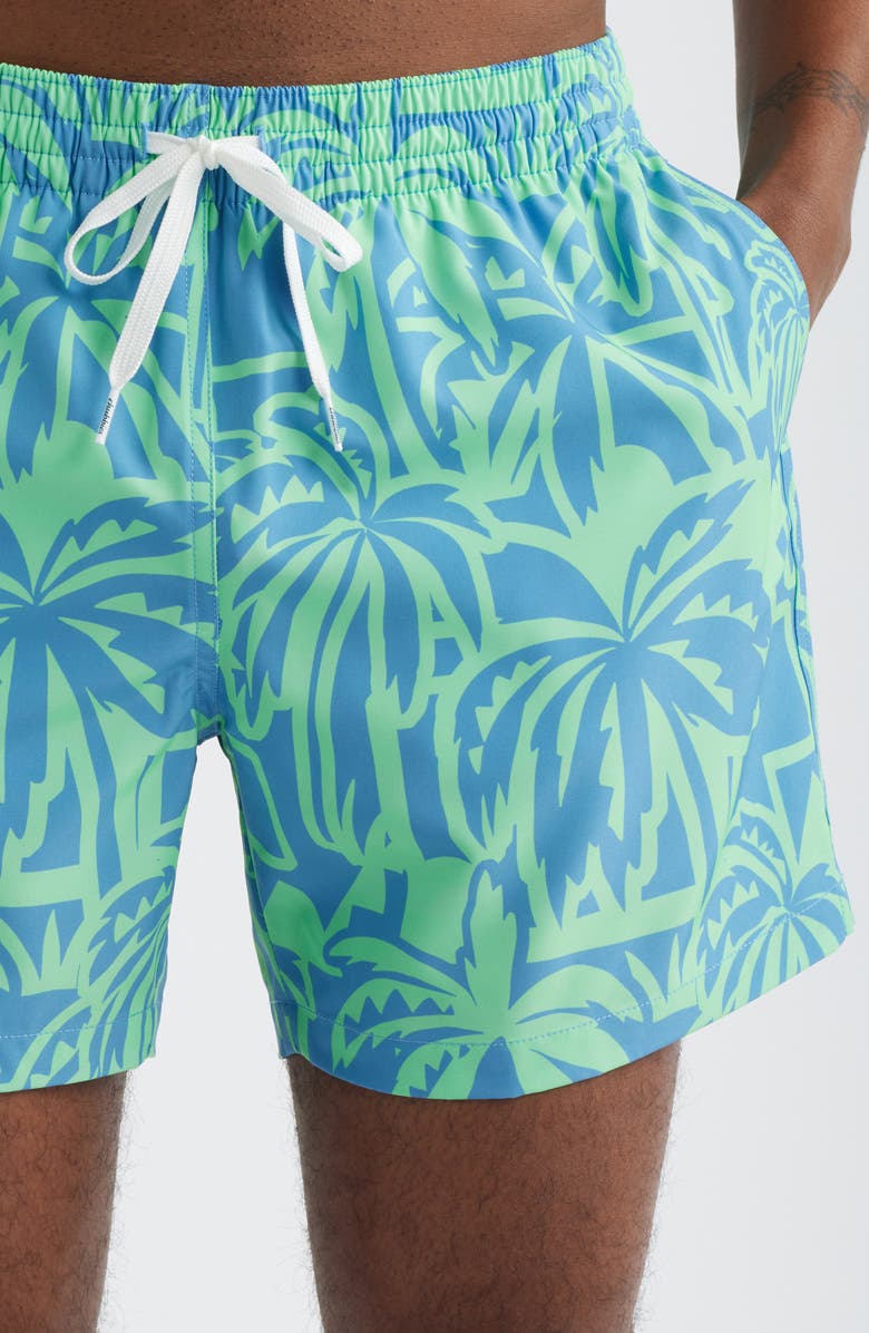Chubbies The Frond Farwells Palm Tree Print 5.5-Inch Swim Trunks, Alternate, color, Bright Green - Pattern Base