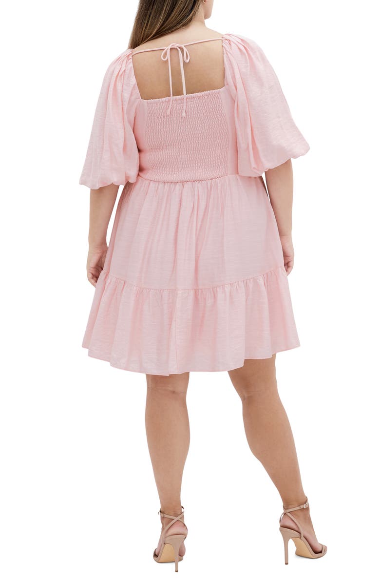 City Chic Mindy Puff Sleeve Dress, Alternate, color, Pout