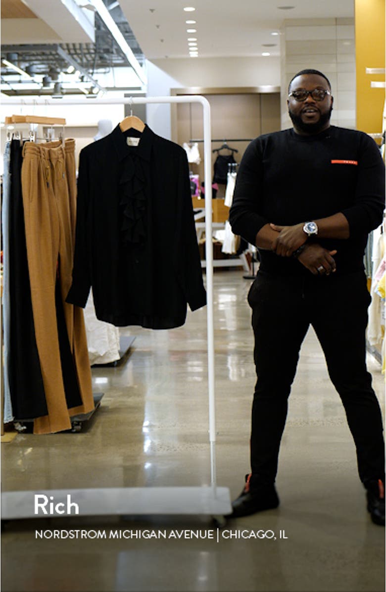 Ruffle Front Button-Up Shirt, sales video thumbnail