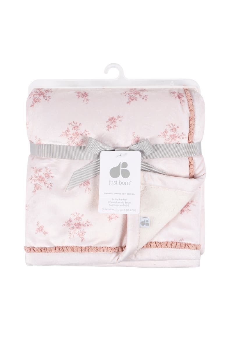 Floral Plush Blanket with Satin Trim, Alternate, color, Pink Floral