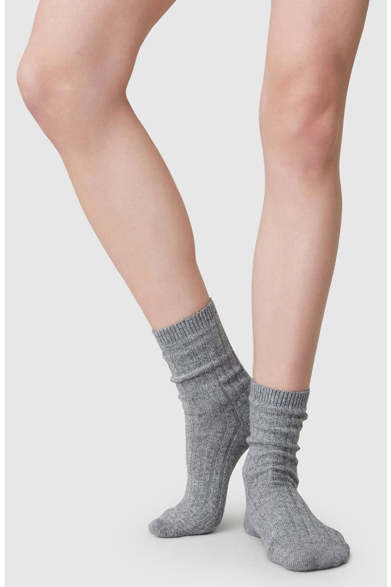 Bodil Chunky Crew Socks, Alternate, color, GREY
