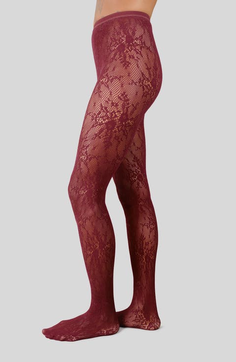 Rose Lace Tights
