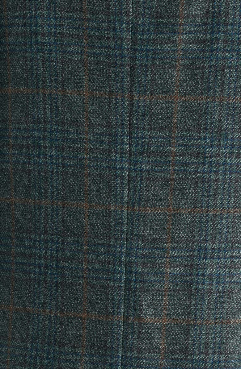 Jack Victor McAllen Green Plaid Soft Constructed Wool & Silk Sport Coat, Alternate, color, Olive