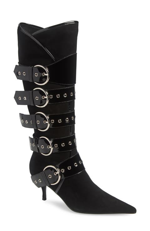 Seatbelt Knee High Boot (Women) (Narrow Calf)