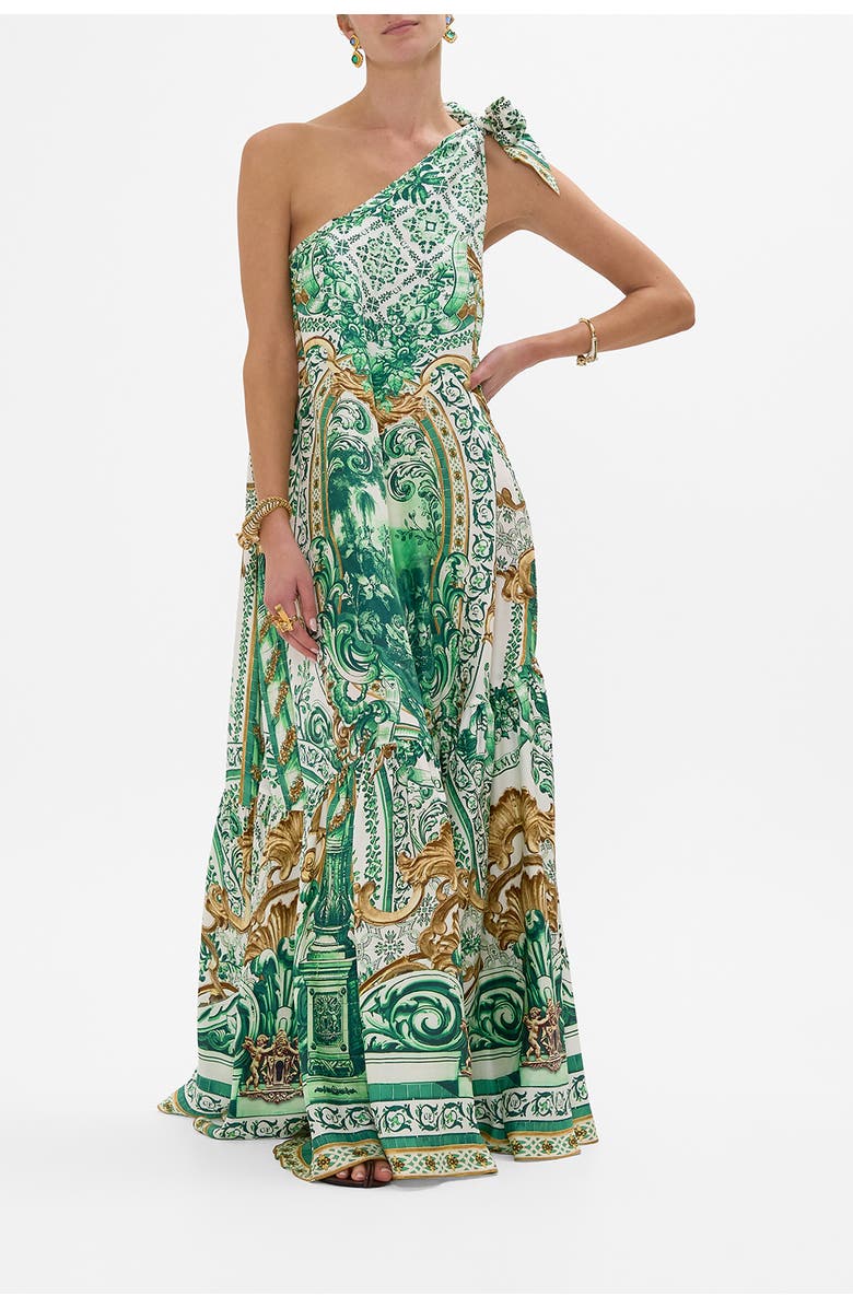 Camilla Tie One Shoulder Dress Corridor Of Calm, Main, color, 