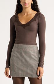 Open Edit Lace Trim Top