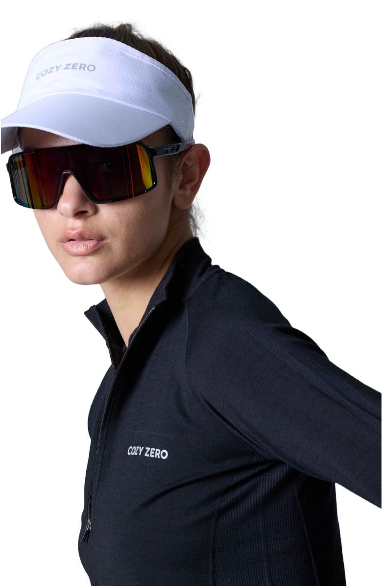 COZY ZERO Tech Merino Classic Fit Half Zip Long Sleeve Base Layer, Alternate, color, Black