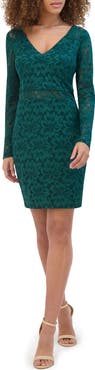Siena Floral Stretch Lace Long Sleeve Body-Con Dress