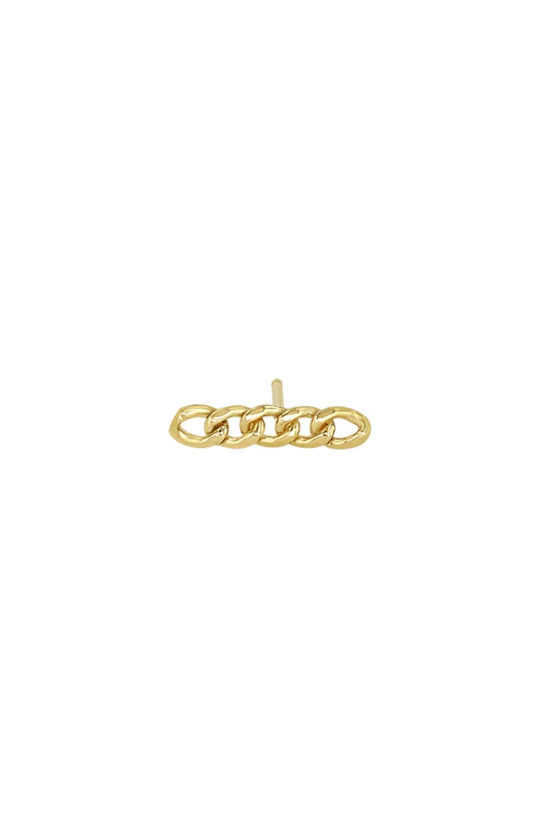 Zoë Chicco Curb Chain Bar Single Stud Earring, Main, color, 14K Yellow Gold