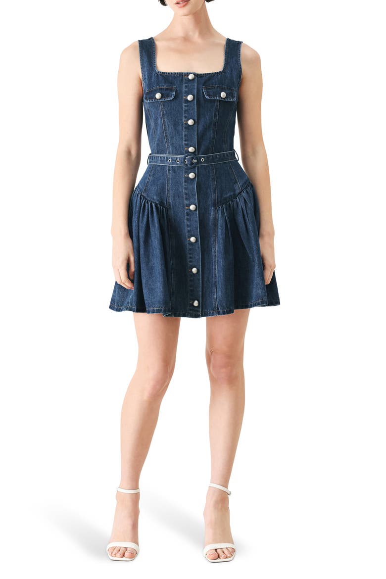Denim Minidress, Main, color, INDIGO