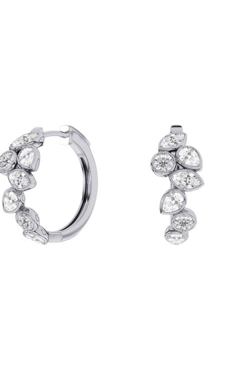 Gold Frame Multi-Shape Lab Diamond Hoop in 14K Gold