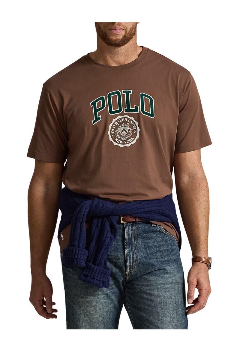 Big & Tall Varsity Graphic T-Shirt, Main, color, CHOCOLATE BROWN