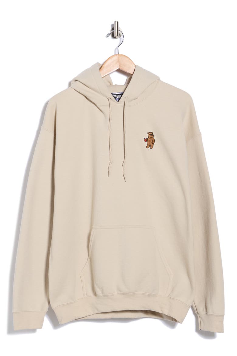 Riot Bear Embroidered Hoodie, Alternate, color, CREAM