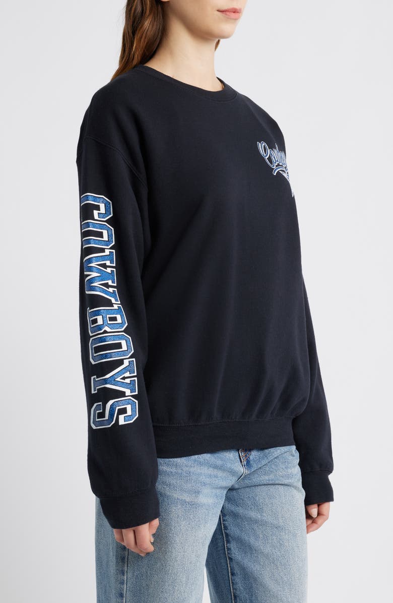 Junk Food Cowboys Glitter Cotton Blend Sweatshirt, Alternate, color, Black