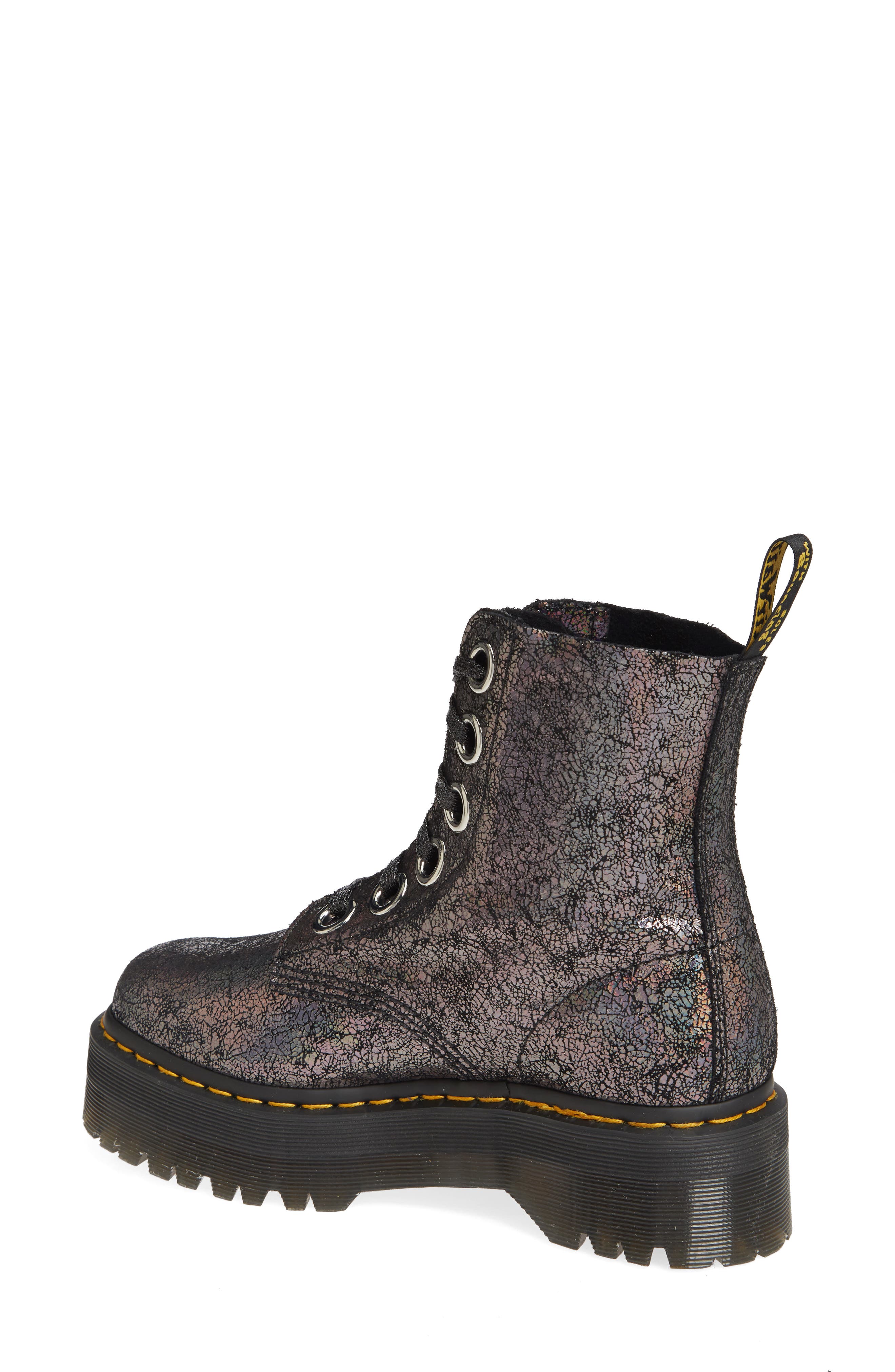 Molly Crackle Boot, Alternate, color, GUNMETAL IRIDESCENT CRACKLE