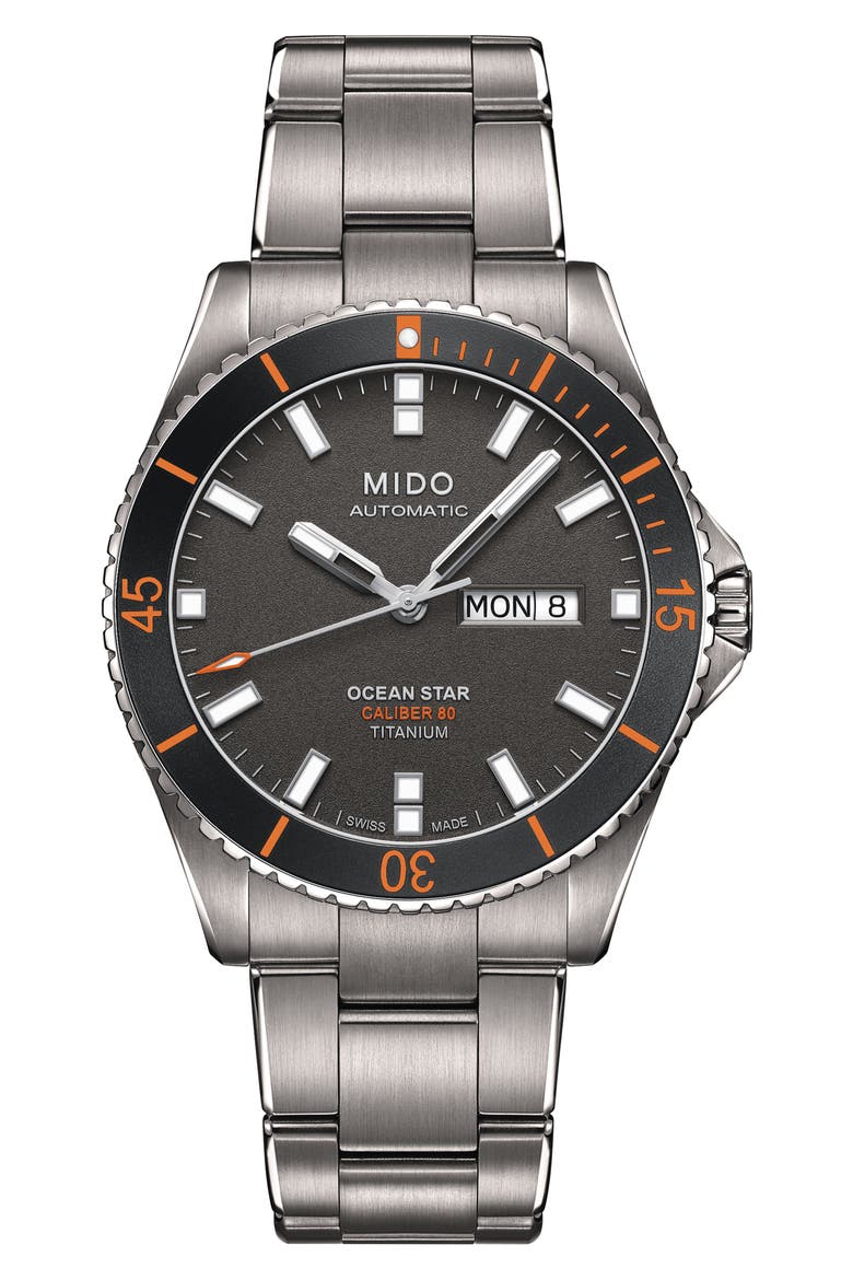 Ocean Star Diver Bracelet Watch, 42mm, Main, color, GREY