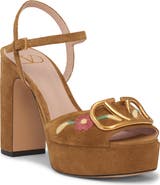 Valentino Garavani VLOGO Sunflower Embroidered Platform Sandal