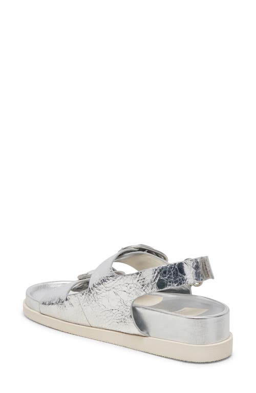 Dolce Vita Starla Platform Sandal In Silver Distressed Leather