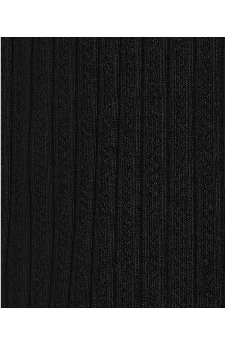 Lands' End Plus Size Elbow Sleeve Pointelle Rib Mock Neck, Alternate, color, Black