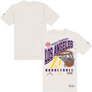 New Era Men's New Era Cream Los Angeles Lakers Oversized City Edition Remix Vintage T-Shirt