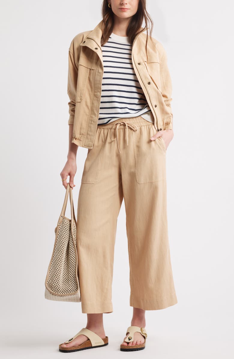 Caslon<sup>®</sup> Short Sleeve Merino Wool Blend Crewneck Sweater, Alternate, color,