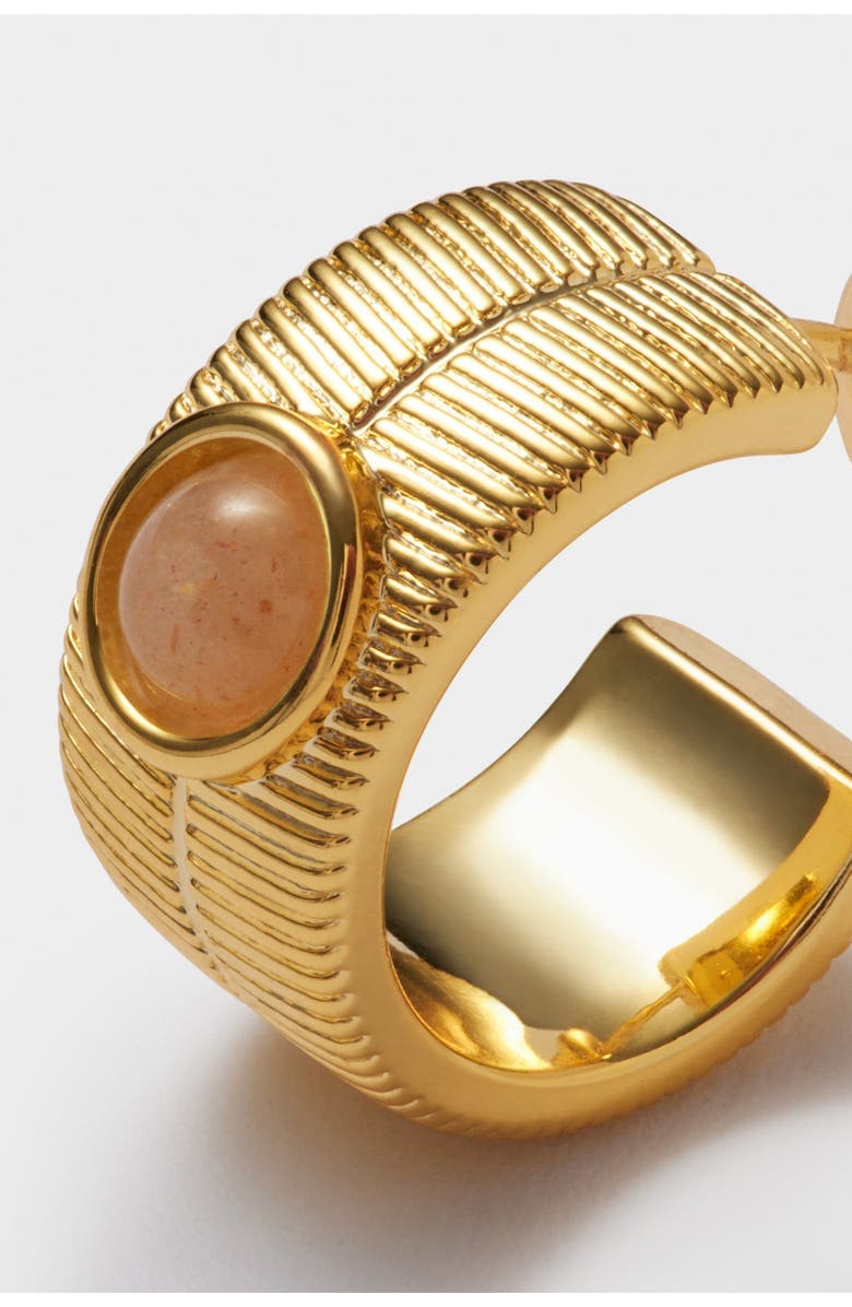 Katie Loxton 'July' Waterproof Gold Birthstone Hoop Earrings, Alternate, color, July