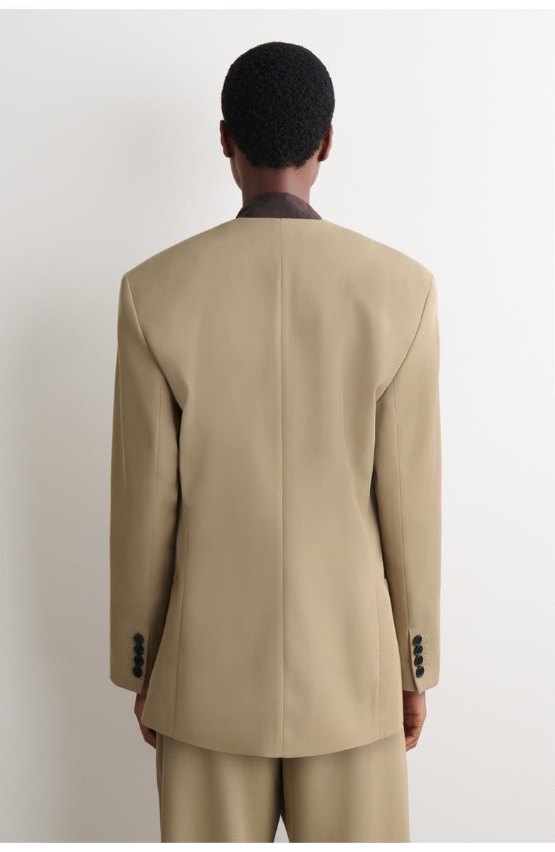 COS Collarless Wool-Twill Blazer, Alternate, color, Beige