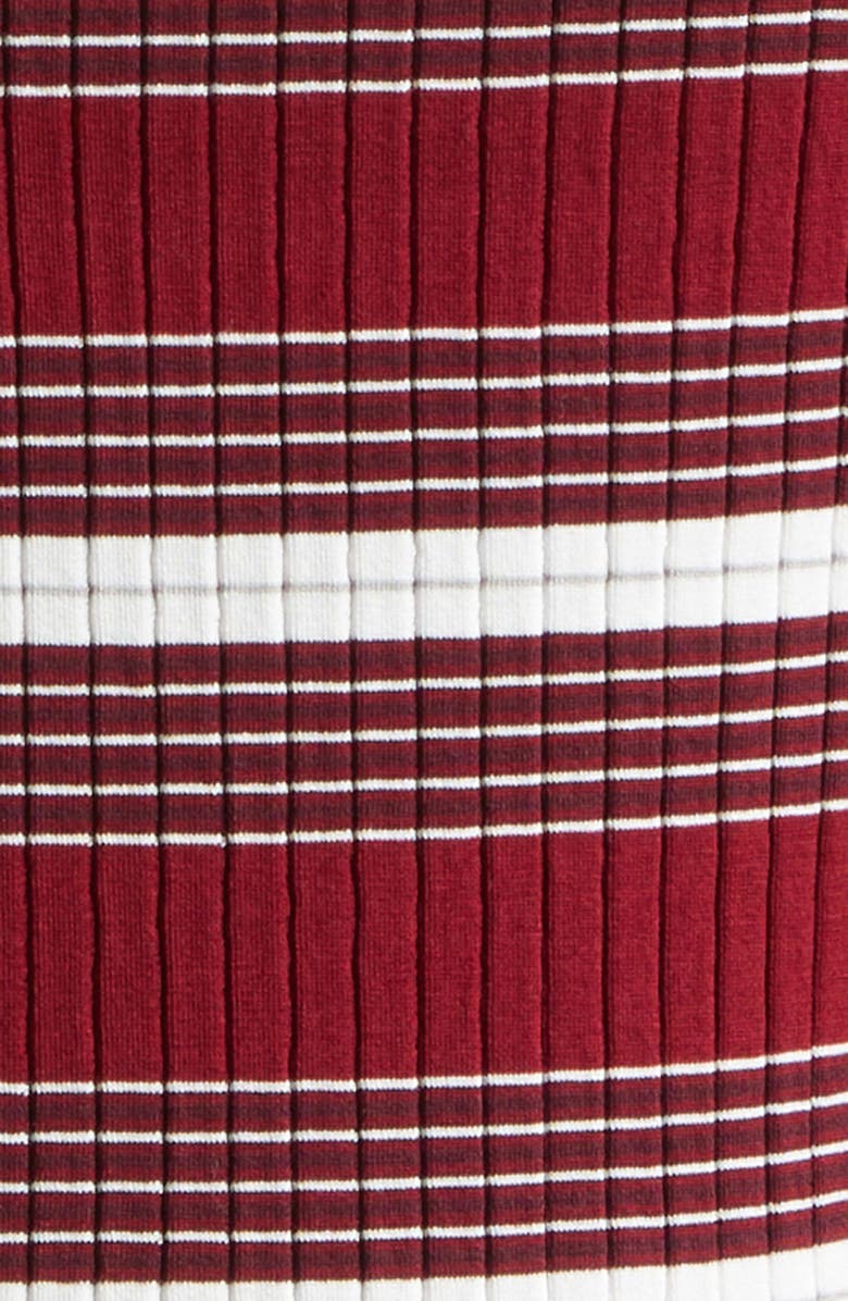 Dolce&Gabbana Stripe Cotton Blend Rib Polo Sweater, Alternate, color, R8776 Bordeaux/ Grigio/ B.co