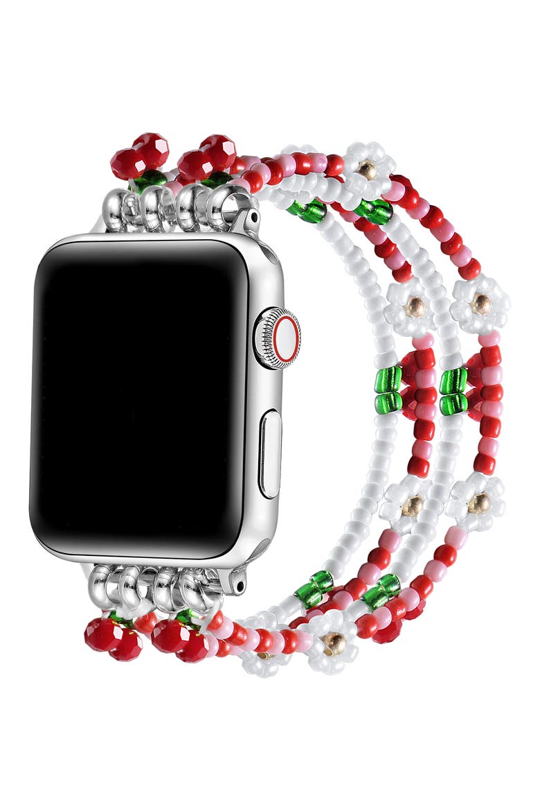 Cherry Beaded Apple Watch® Watchband, Alternate, color, RED