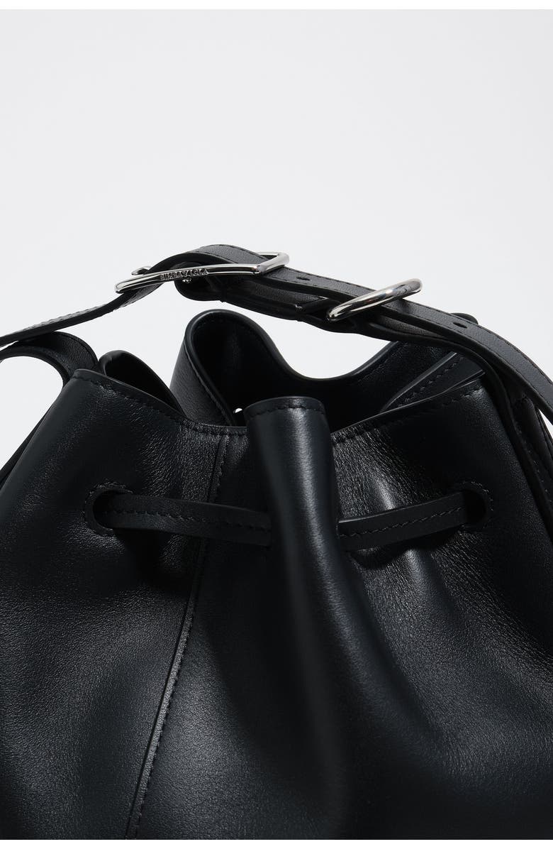 Bimba y Lola Large leather Carlino bucket bag, Alternate, color, Dark Anthracite